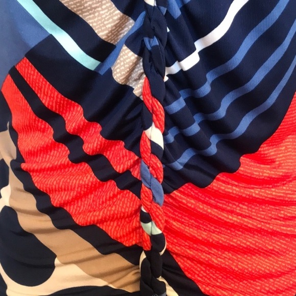 Style & Co. Mixed Print Rouched 3/4 Sleeve Top - Size Petite Small - Picture 5 of 8